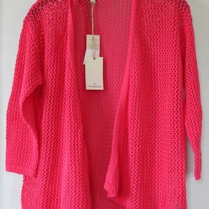 NEW w/Tags Margaritaville Open Weave Pink Cardigan
